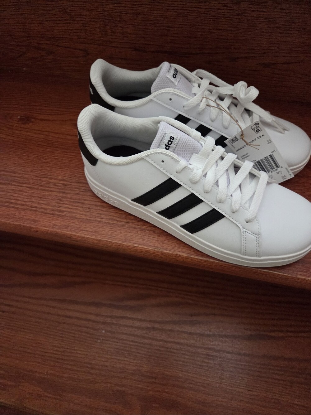 adidas Grand Court 2.0 White and Black Low-Top Sneakers